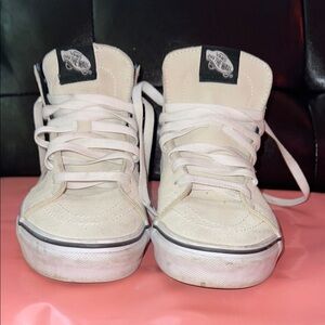 Vans Cream High-Tops with White Laces